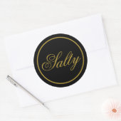 "Salty"-Hochzeitsticker - Schwarzes Gold Runder Aufkleber (Umschlag)