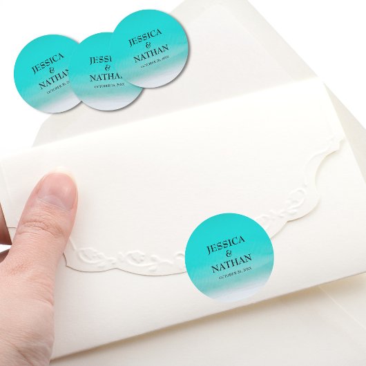 Salty Kisses I Niagara I Sandy Beach Wedding Runder Aufkleber