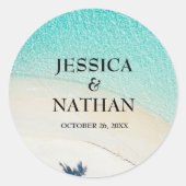 Salty Kisses I Turquoise I Sandy Beach Wedding Runder Aufkleber (Vorderseite)