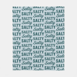 Salty Life Coastal Lover - Teal Blue Graphic Print Fleecedecke