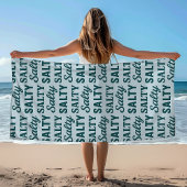 Salty Life Coastal Lover - Teal Blue Graphic Print Strandtuch