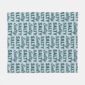 Salty Life | Coastal Teal Blue Graphic Beach Decor Fleecedecke (Vorderseite (Horizontal))