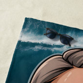Salty Lil'Beach Personalisiert Chibi Blue Ocean Strandtuch (Beispiel)