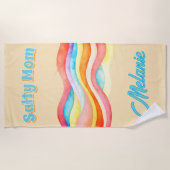 Salty Mom Coastal Summer Vibes Strandtuch (Vorderseite)