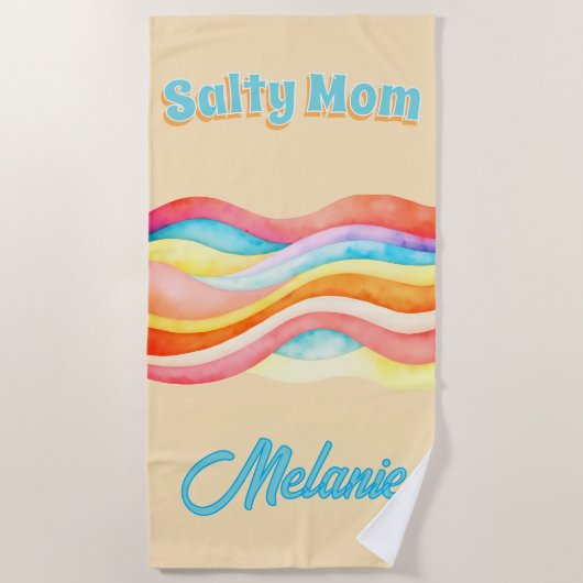 Salty Mom Coastal Summer Vibes Strandtuch (Vorderseite)