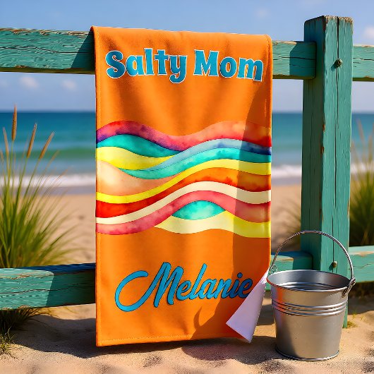 Salty Mom Coastal Summer Vibes Strandtuch