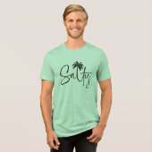 Salty Palm Design Tri-Blend Shirt (Vorderseite voll)