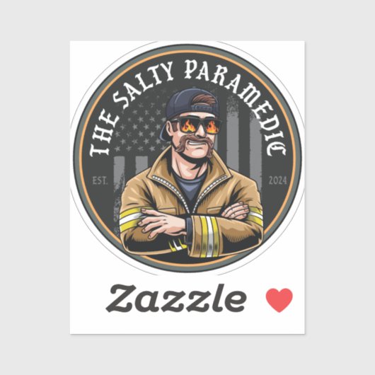 Salty Paramedic HD Black Sticker (Blatt)