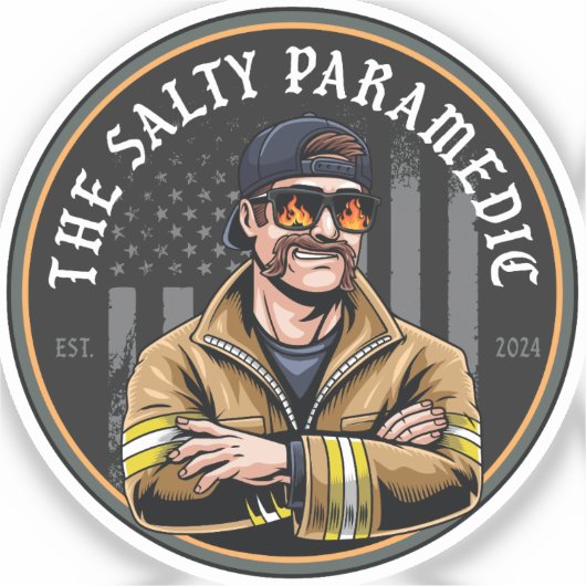 Salty Paramedic HD Black Sticker (Vorderseite)