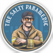 Salty Paramedic HD Blue Sticker (Vorderseite)