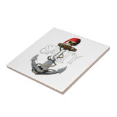 Salty Pirate Skull and Anchor Fliese (Seite)