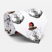 Salty Pirate Skull and Anchor Krawatte (Gerollt)