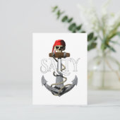 Salty Pirate Skull and Anchor Postkarte (Stehend Vorderseite)
