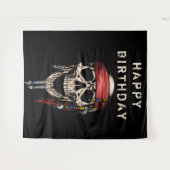 Salty Pirate Skull Hintergrund Wandteppich (Vorderseite (Horizontal))