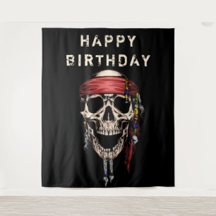 Salty Pirate Skull Hintergrund Wandteppich