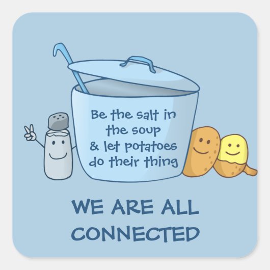 Salty Potato Soup Quadratischer Aufkleber (Vorderseite)