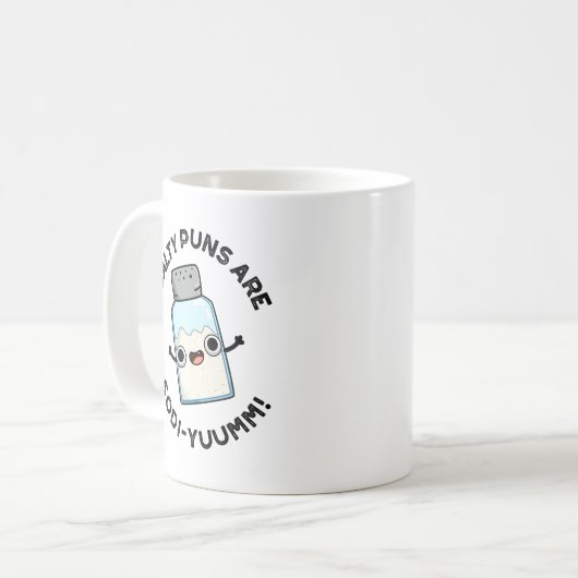 Salty Puns sind Sodi-yummm Funny Sodium Pun Kaffeetasse (Vorderseite Links)