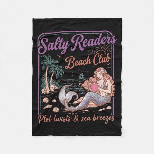 Salty Readers Beach Club Bücher Plot Twists Meer Fleecedecke (Vorderseite)