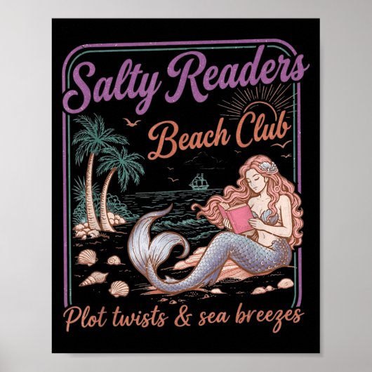 Salty Readers Beach Club Bücher Plot Twists Meer Poster (Vorne)