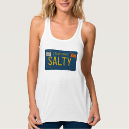 Salty -Retro 1969 California License Plate Graphic Tank Top