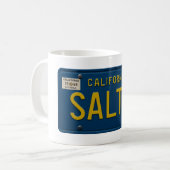 Salty Retro 1969 California Nummernschild Grafik Kaffeetasse (Vorderseite Links)