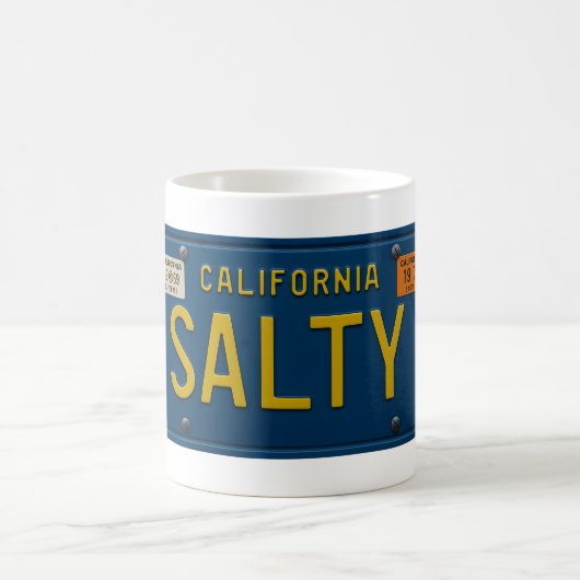 Salty Retro 1969 California Nummernschild Grafik Kaffeetasse (Mittel)