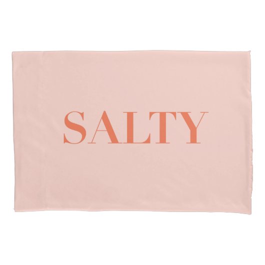 SALTY Sarcastic Typografy Design in Orange Red Kissenbezug (Vorderseite)