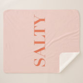 SALTY Sarcastic Typografy Design in Orange Red Sherpadecke (Vorderseite (Horizontal))