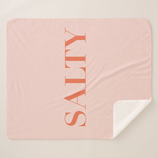 SALTY Sarcastic Typografy Design in Orange Red Sherpadecke (Vorderseite (Horizontal))