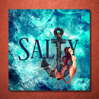 Salty - Schöne Meerjungfrau, Anchor Nautical Poster