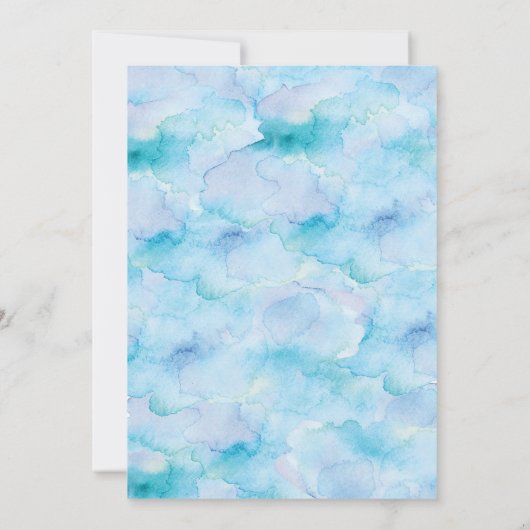 Salty Sea Breeze Wasserfarbe Hochzeitsempfehlung Einladung (Rückseite)