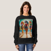 Salty Sisterhood Trio Girls Beach Walk Surfer Sweatshirt (Vorne ganz)