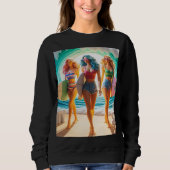 Salty Sisterhood Trio Girls Beach Walk Surfer Sweatshirt (Vorderseite)