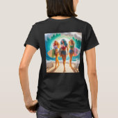 Salty Sisterhood Trio Girls Beach Walk Surfer T-Shirt (Rückseite)