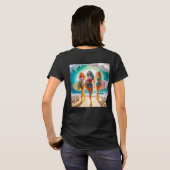 Salty Sisterhood Trio Girls Beach Walk Surfer T-Shirt (Schwarz voll)
