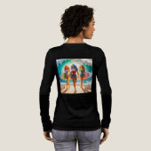 Salty Sisterhood Trio Girls Beach Walk Surfer Tri-Blend Shirt (Voller Rückseite)