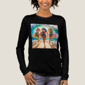 Salty Sisterhood Trio Girls Beach Walk Surfer Tri-Blend Shirt (Vorderseite)