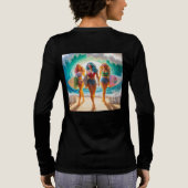 Salty Sisterhood Trio Girls Beach Walk Surfer Tri-Blend Shirt (Rückseite)