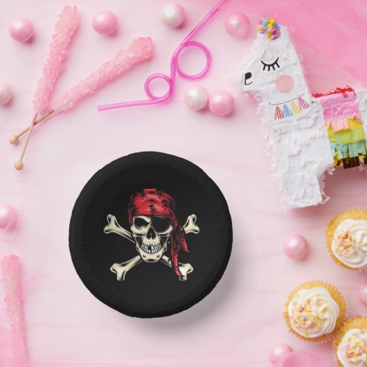 Salty Skull Pirate Themenparty Pappteller (Party)
