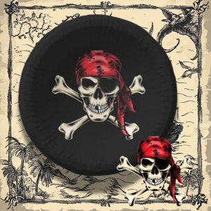 Salty Skull Pirate Themenparty Pappteller