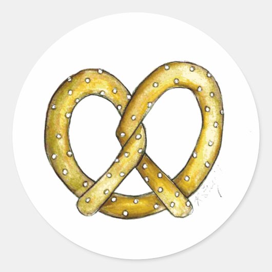 Salty Soft Pretzel Bretzels Snack Food Stickers (Vorderseite)