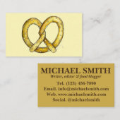 Salty Soft Pretzel NYC Feinschmecker Food Writer K Visitenkarte (Vorne/Hinten)