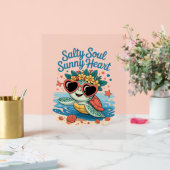 Salty Soul Sunny Heart Turtle Summer Acrylschild (Hochzeit)