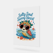 Salty Soul Sunny Heart Turtle Summer Acrylschild (Winkel)