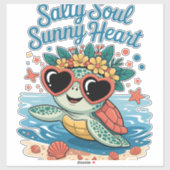 Salty Soul Sunny Heart Turtle Summer Aufkleber (Blatt)