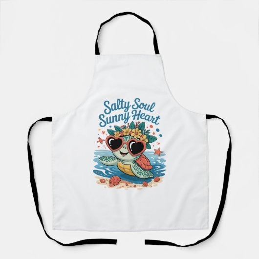 Salty Soul Sunny Heart Turtle Summer Schürze (Vorderseite)
