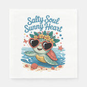 Salty Soul Sunny Heart Turtle Summer Serviette (Vorderseite)