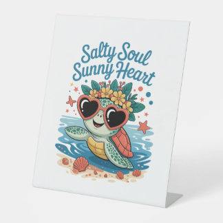 Salty Soul Sunny Heart Turtle Summer Sockelschild