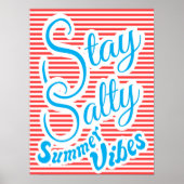 Salty, Summer Vibes, Sommerposter, rot bleibe Poster (Vorne)