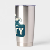 Salty Teal Blue Surf Beach Waves | Coastal Life Thermobecher (Links)